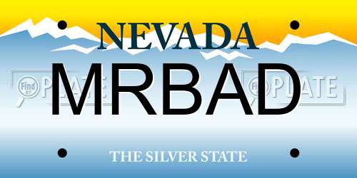 MRBAD Nevada License Plate