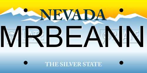 MRBEANN Nevada License Plate