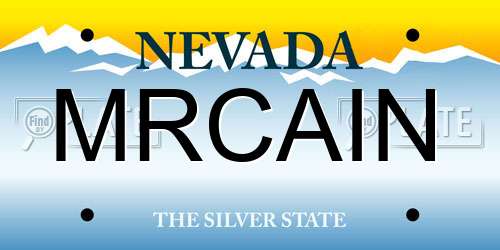 MRCAIN Nevada License Plate