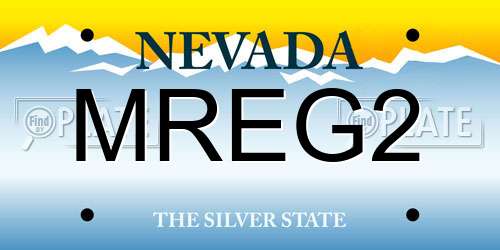 MREG2 Nevada License Plate