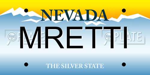 MRETTI Nevada License Plate