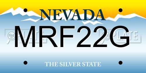 MRF22G Nevada License Plate