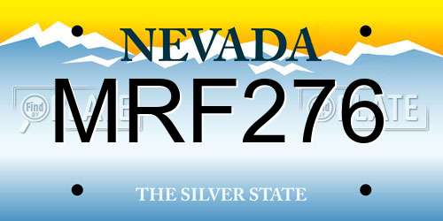 MRF276 Nevada License Plate