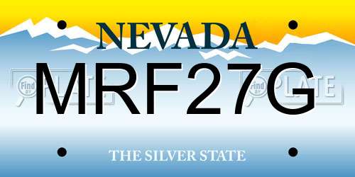 MRF27G Nevada License Plate