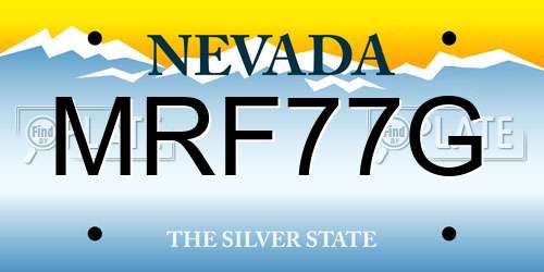 MRF77G Nevada License Plate