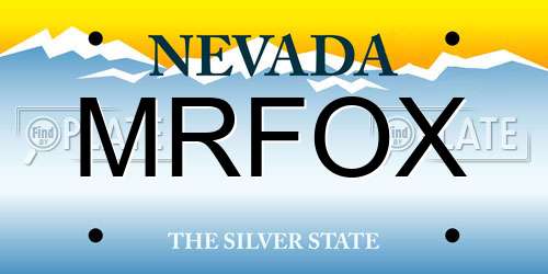 MRFOX Nevada License Plate