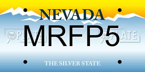 MRFP5 Nevada License Plate