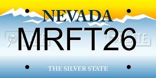 MRFT26 Nevada License Plate