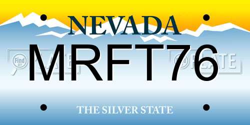 MRFT76 Nevada License Plate