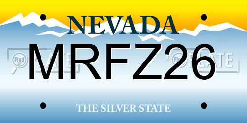 MRFZ26 Nevada License Plate