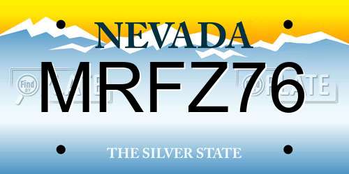 MRFZ76 Nevada License Plate