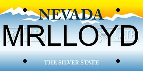 MRLLOYD Nevada License Plate