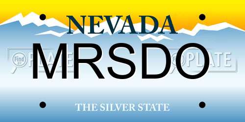 MRSDO Nevada License Plate