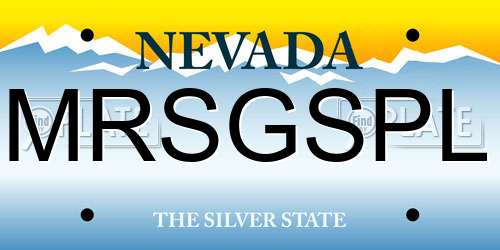 MRSGSPL Nevada License Plate