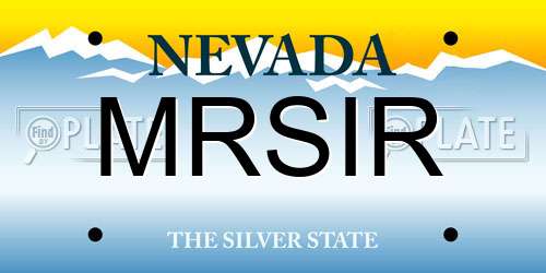 MRSIR Nevada License Plate