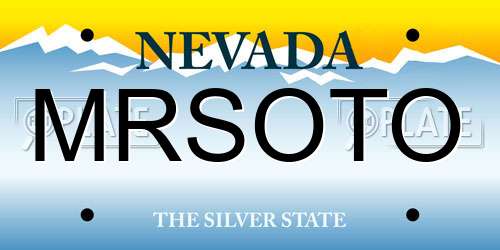 MRSOTO Nevada License Plate