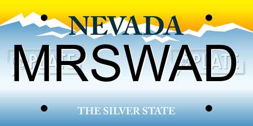 MRSWAD Nevada License Plate