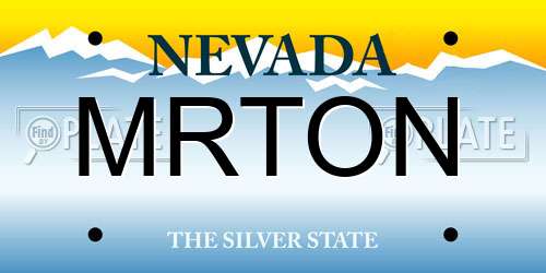 MRTON Nevada License Plate
