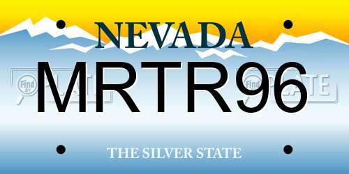 MRTR96 Nevada License Plate