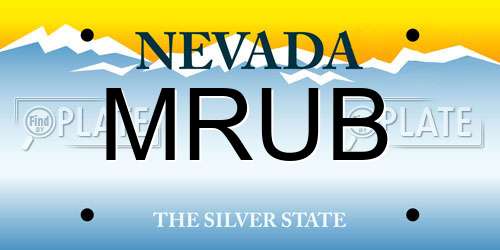 MRUB Nevada License Plate
