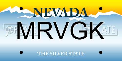 MRVGK Nevada License Plate