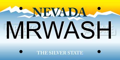 MRWASH Nevada License Plate