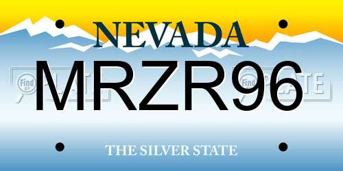 MRZR96 Nevada License Plate