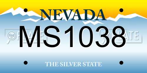 MS1038 Nevada License Plate