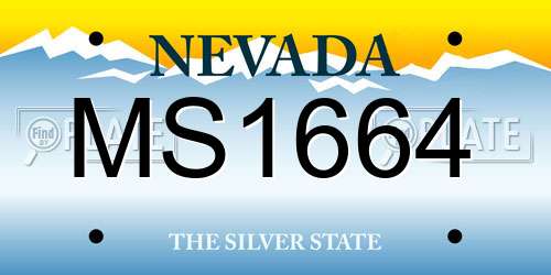 MS1664 Nevada License Plate