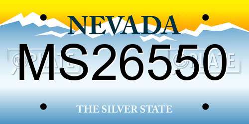 MS26550 Nevada License Plate