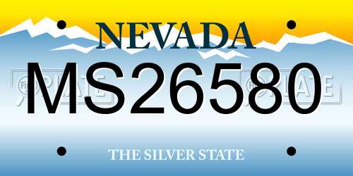 MS26580 Nevada License Plate