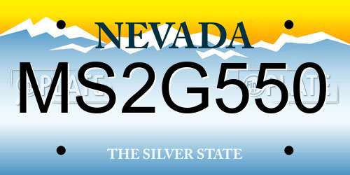 MS2G550 Nevada License Plate