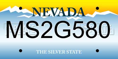 MS2G580 Nevada License Plate