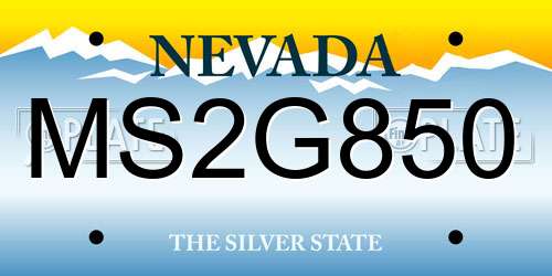 MS2G850 Nevada License Plate
