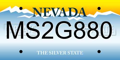 MS2G880 Nevada License Plate
