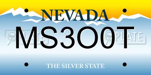 MS3O0T Nevada License Plate