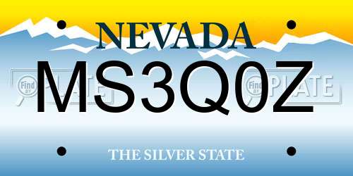 MS3Q0Z Nevada License Plate