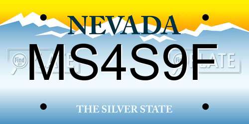 MS4S9F Nevada License Plate