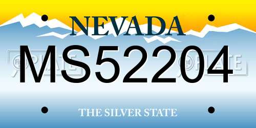 MS52204 Nevada License Plate