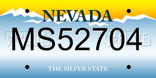 MS52704 Nevada License Plate