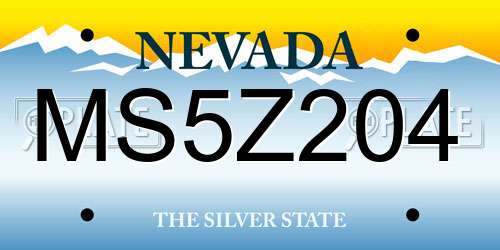 MS5Z204 Nevada License Plate