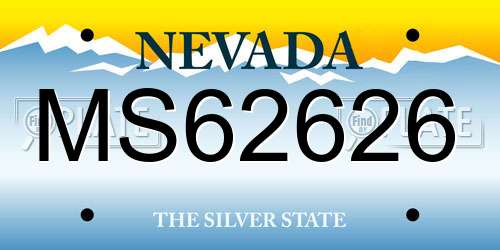 MS62626 Nevada License Plate