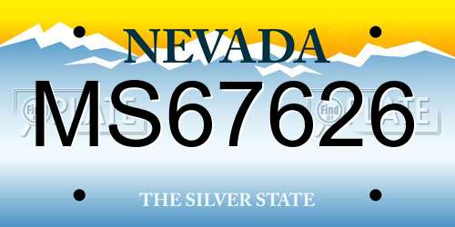 MS67626 Nevada License Plate