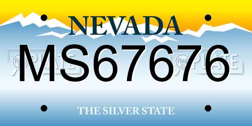 MS67676 Nevada License Plate