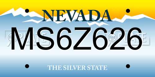 MS6Z626 Nevada License Plate