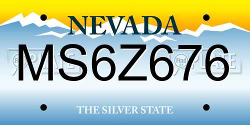 MS6Z676 Nevada License Plate