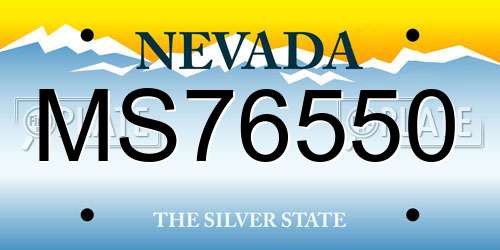 MS76550 Nevada License Plate