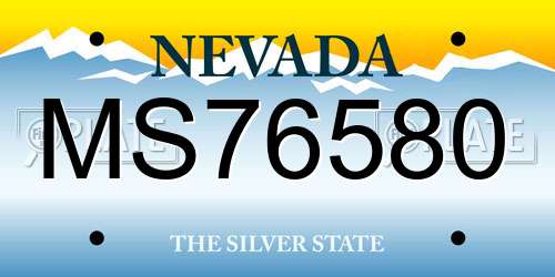 MS76580 Nevada License Plate