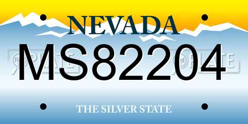 MS82204 Nevada License Plate