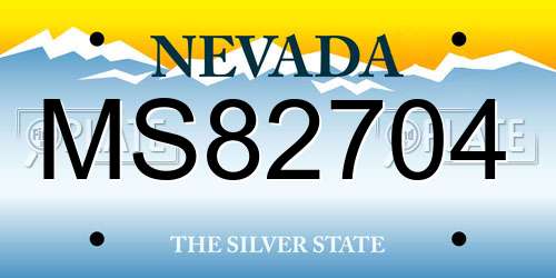 MS82704 Nevada License Plate